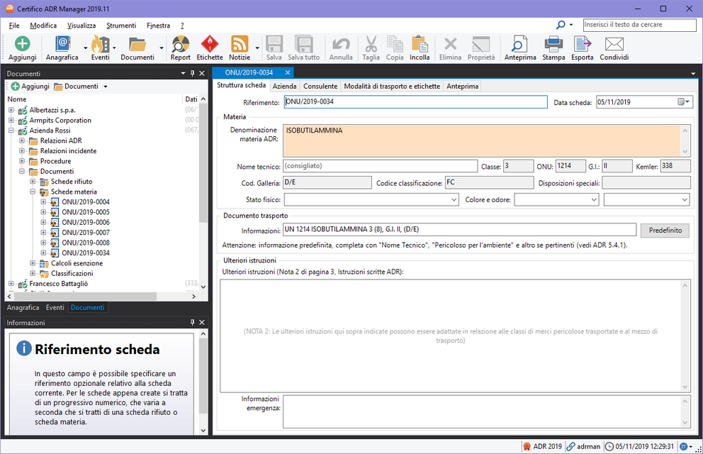 Finestra di documento di una scheda materia, scheda "Struttura scheda"