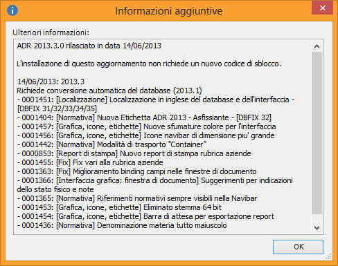 Dettagli di un singolo aggiornamento